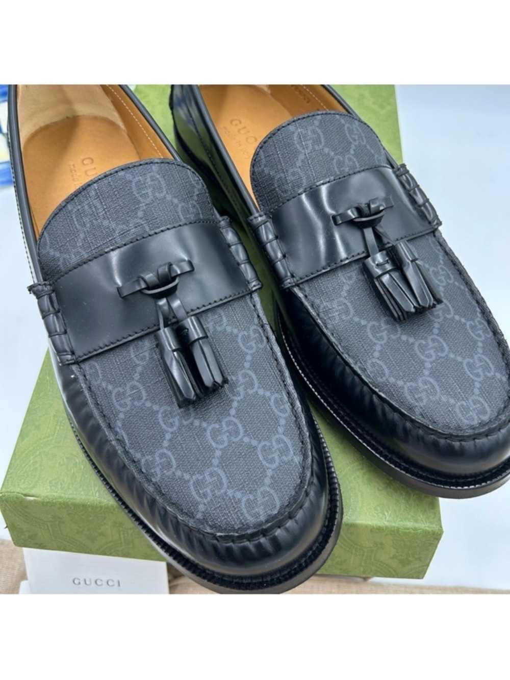 Men’s Gucci GG supreme tassel loafer size 12 made in Italy - Picture 3 of 9